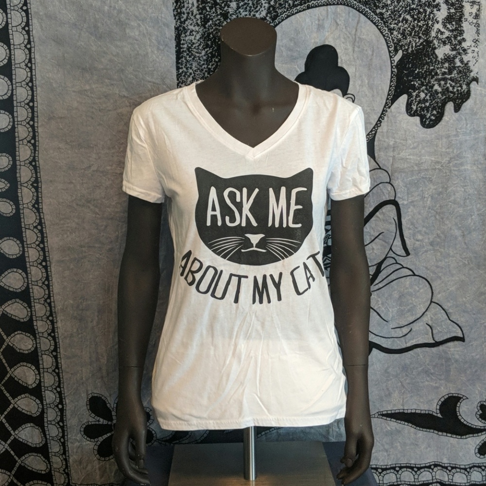 Ask Me About My Cat Tee